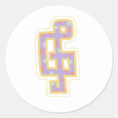 jolly treble clef ronde sticker (Voorkant)