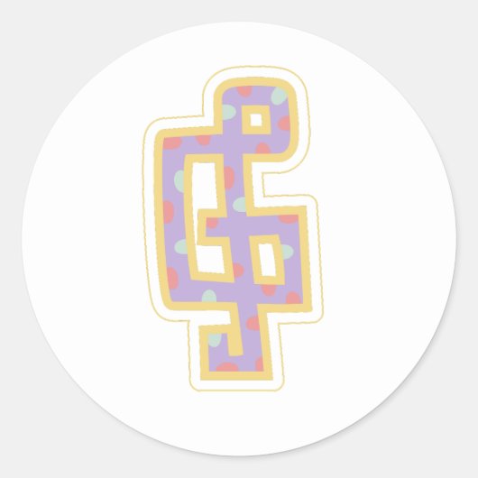 jolly treble clef ronde sticker (Voorkant)