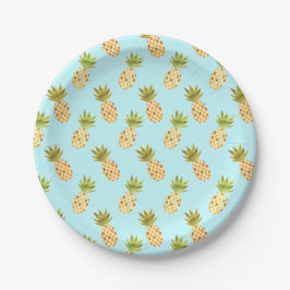 Jolly Tropical Waterverf Pineapple Pattern Papieren Bordje
