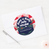 Jolly Vakantie Kerstmis Santa Hat Ronde Sticker (Envelop)
