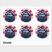 Jolly Vakantie Kerstmis Santa Hat Ronde Sticker (Vel)