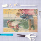 Jolly Victoriaans Vader Kerstmis met Kinderen Tissuepapier (Craft)