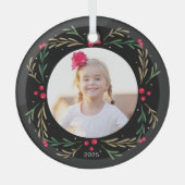 Jolly wenst bewerkbare kleuren aangepaste fotovers glas ornament (Voorkant)