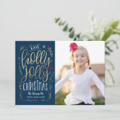 Jolly wenst EDITABLE COLOR-kerstfotokaart Feestdagenkaart (Staand voorkant)