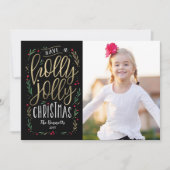 Jolly wenst EDITABLE COLOR-kerstfotokaart Feestdagenkaart (Voorkant)