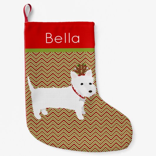 Jolly West Highland Terrier Kleine Kerstsok (Voorkant)