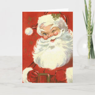 Jolly Winking Santa Claus Feestdagen Kaart