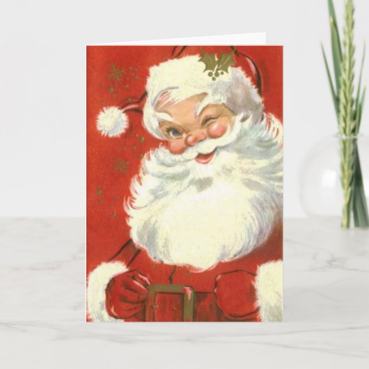 Jolly Winking Santa Claus Feestdagen Kaart (Voorkant)