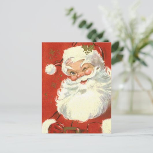  Jolly Winking Santa Claus Feestdagenkaart (Staand voorkant)