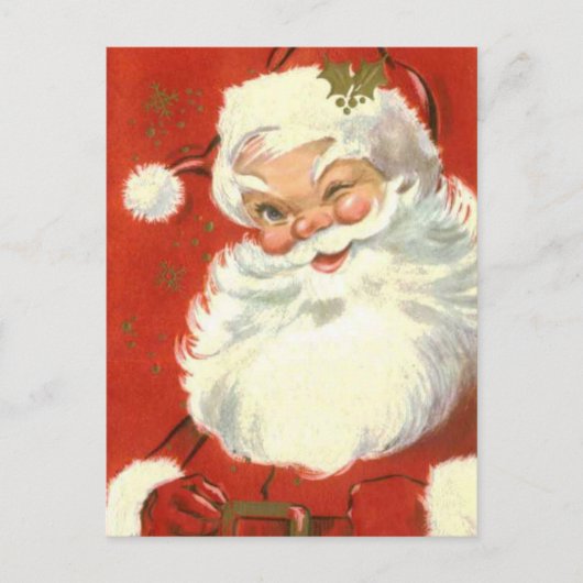 Jolly Winking Santa Claus Feestdagenkaart (Voorkant)
