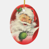  Jolly Winking Santa Kerstmis-Ornament Keramisch Ornament (Voorkant)