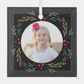 Jolly Wishes Bewerkbare kleur Aangepast Ornament (Voorkant)