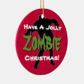 Jolly Zombie kerst Aangepaste versiering Keramisch Ornament (Rechts)