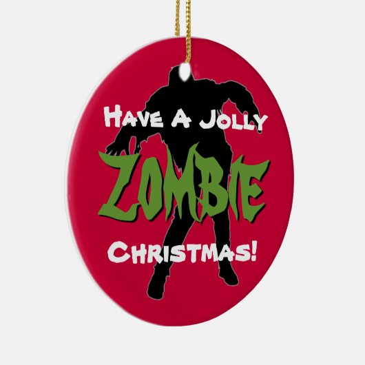 Jolly Zombie kerst Aangepaste versiering Keramisch Ornament (Rechts)