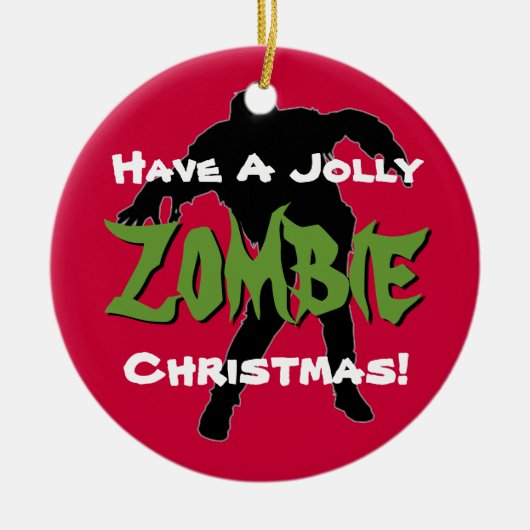 Jolly Zombie kerst Aangepaste versiering Keramisch Ornament (Voorkant)