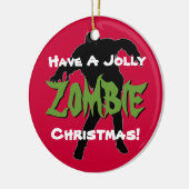Jolly Zombie kerst Aangepaste versiering Keramisch Ornament (Links)
