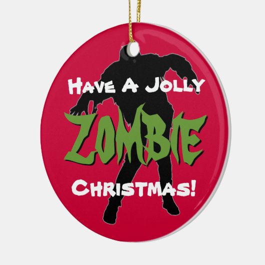 Jolly Zombie kerst Aangepaste versiering Keramisch Ornament (Links)