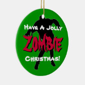 Jolly Zombie-kerstversiering (groen) Keramisch Ornament (Rechts)