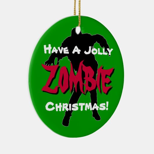 Jolly Zombie-kerstversiering (groen) Keramisch Ornament (Rechts)