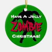 Jolly Zombie-kerstversiering (groen) Keramisch Ornament (Voorkant)