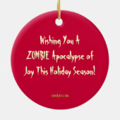 Jolly Zombie-kerstversiering (groen) Keramisch Ornament (Achterkant)