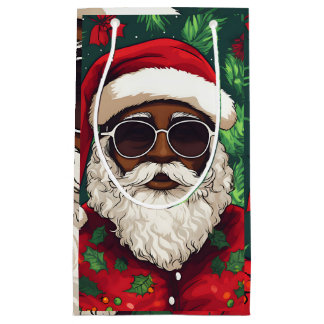 Jolly Zwart Kerstman Gift Bag Klein Cadeauzakje