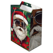 Jolly Zwart Kerstman Gift Bag Medium Cadeauzakje (Achterkant Gekanteld)