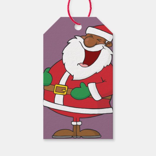 Jolly Zwart Sint Nicolaas Papier Gift Label Cadeaulabel (Voorkant)