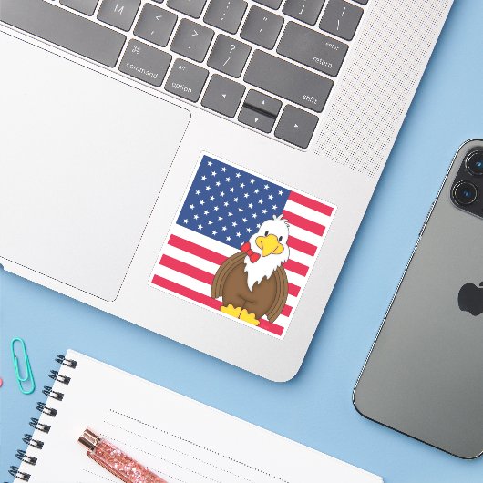 JollyKins American Eagle Sticker (Laptop met iPhone)
