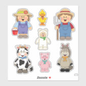 JollyKins Barnyard Buddies (set van 7) Sticker (Vel)