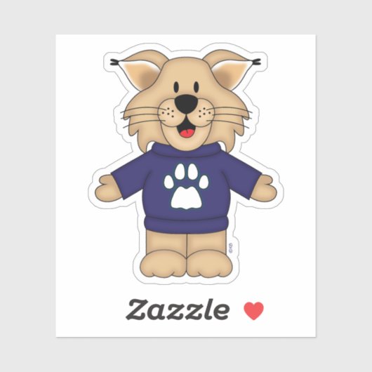 JollyKins Blue Bobcat Sticker (Vel)