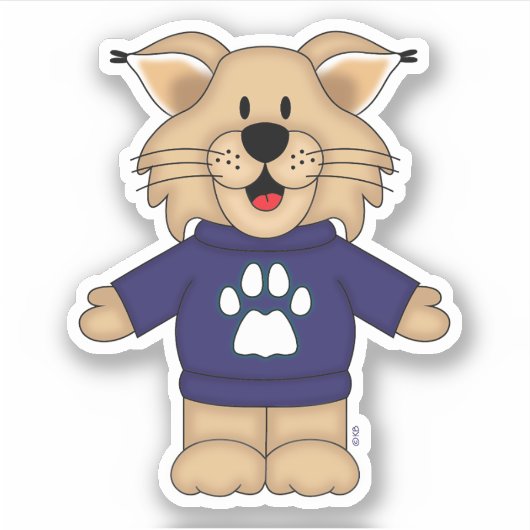 JollyKins Blue Bobcat Sticker (Voorkant)