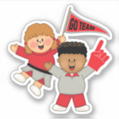 JollyKins Cheerleaders Red & Gray Sticker (Voorkant)