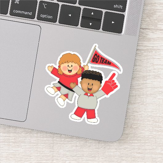 JollyKins Cheerleaders Red & Gray Sticker (Detail)