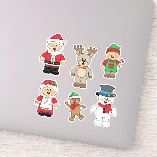 JollyKins Claus en Bedrijf (set van 6) Sticker (Detail)