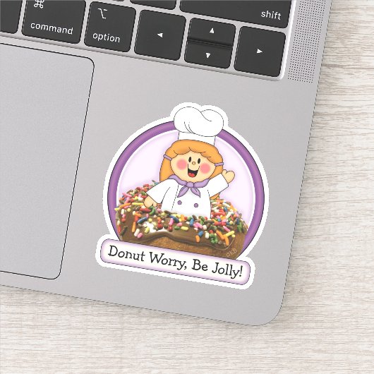JollyKins Donut Paars Sticker (Detail)