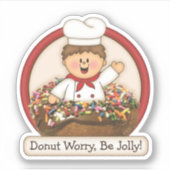 JollyKins Donut Rood Sticker (Voorkant)