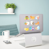 JollyKins Foodie Friends (set van 9) Sticker (Laptop op bureau)