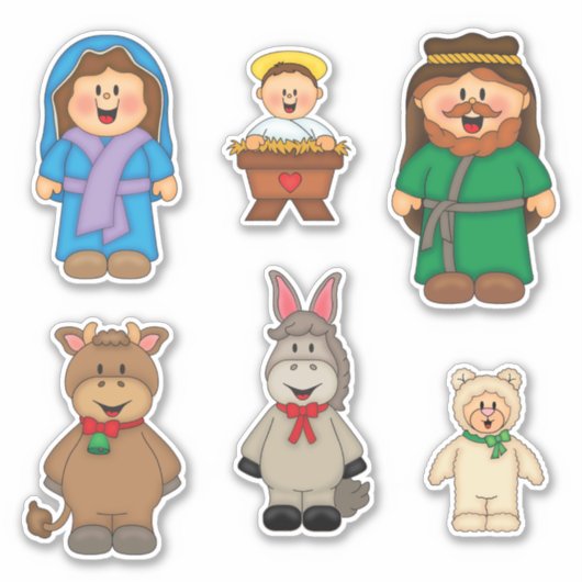 JollyKins Geboorte (Set van 6) Sticker (Voorkant)