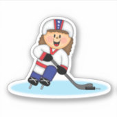 JollyKins Hockeymeisje Sticker (Voorkant)