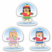 JollyKins Ice Skating Trio Sticker (Voorkant)