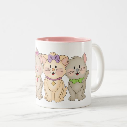 JollyKins Katten Tweekleurige Koffiemok (Voorkant rechts)