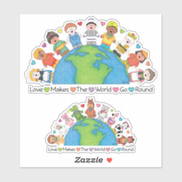JollyKins Love laat de wereld ronddraaien (set van Sticker