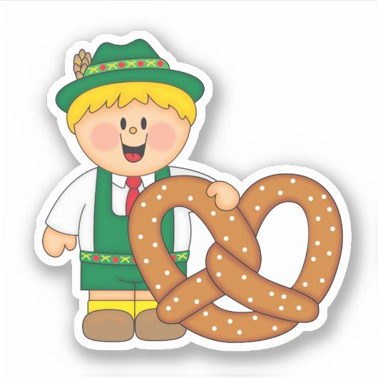 JollyKins Octoberfest Pretzel Boy Sticker (Voorkant)