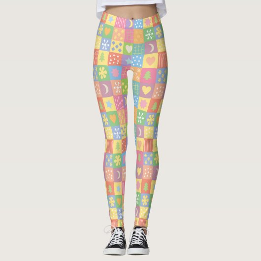 JollyKins Pastel Patchwork Leggings (Voorkant)