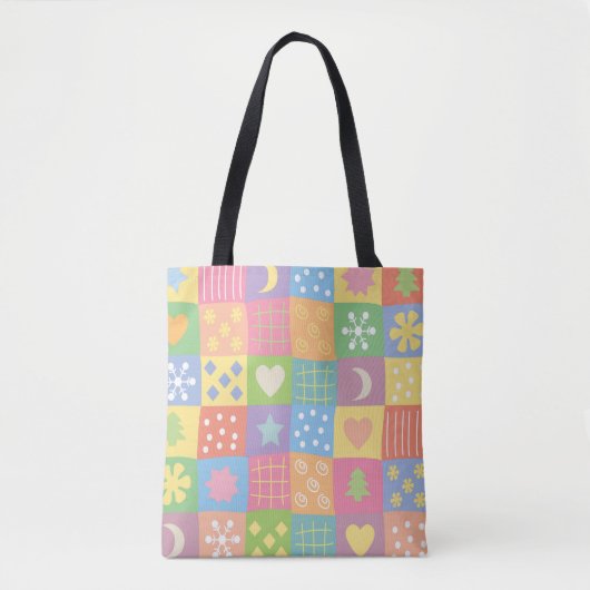 JollyKins Pastel Patchwork Tote Bag (Voorkant)