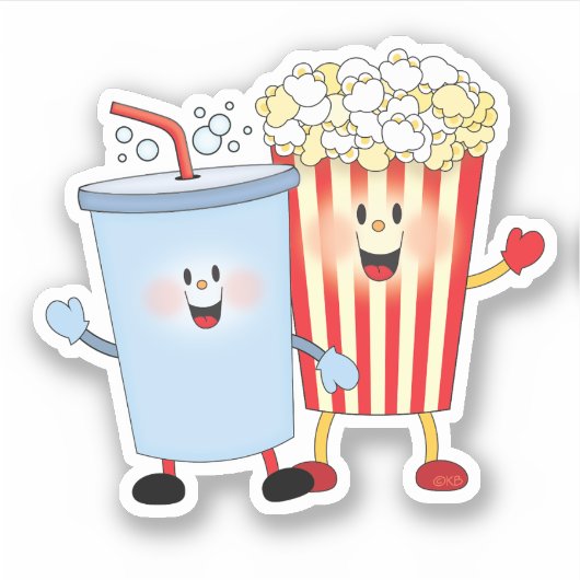 JollyKins Popcorn en Soda Pop Sticker (Voorkant)