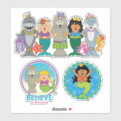 JollyKins Zeemeermin (Set van 3) Sticker (Vel)