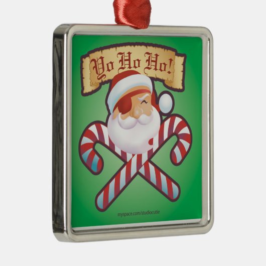 JollySanta Ornament-Square Metalen Ornament (Rechts)