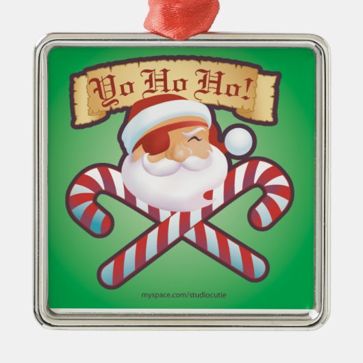 JollySanta Ornament-Square Metalen Ornament (Voorkant)